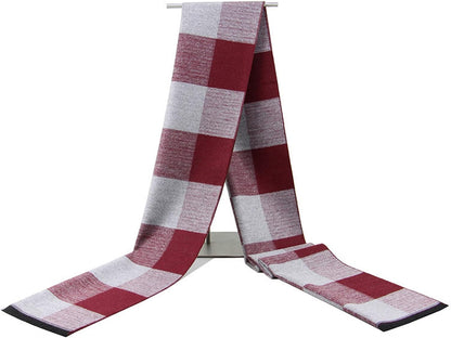 Men'S Scarves Classic Arrival Winter Plaid Scarf Tassel Edge Soft Warm Scarf