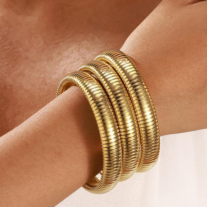 Designer-inspired gold stretch bracelets for women set of three