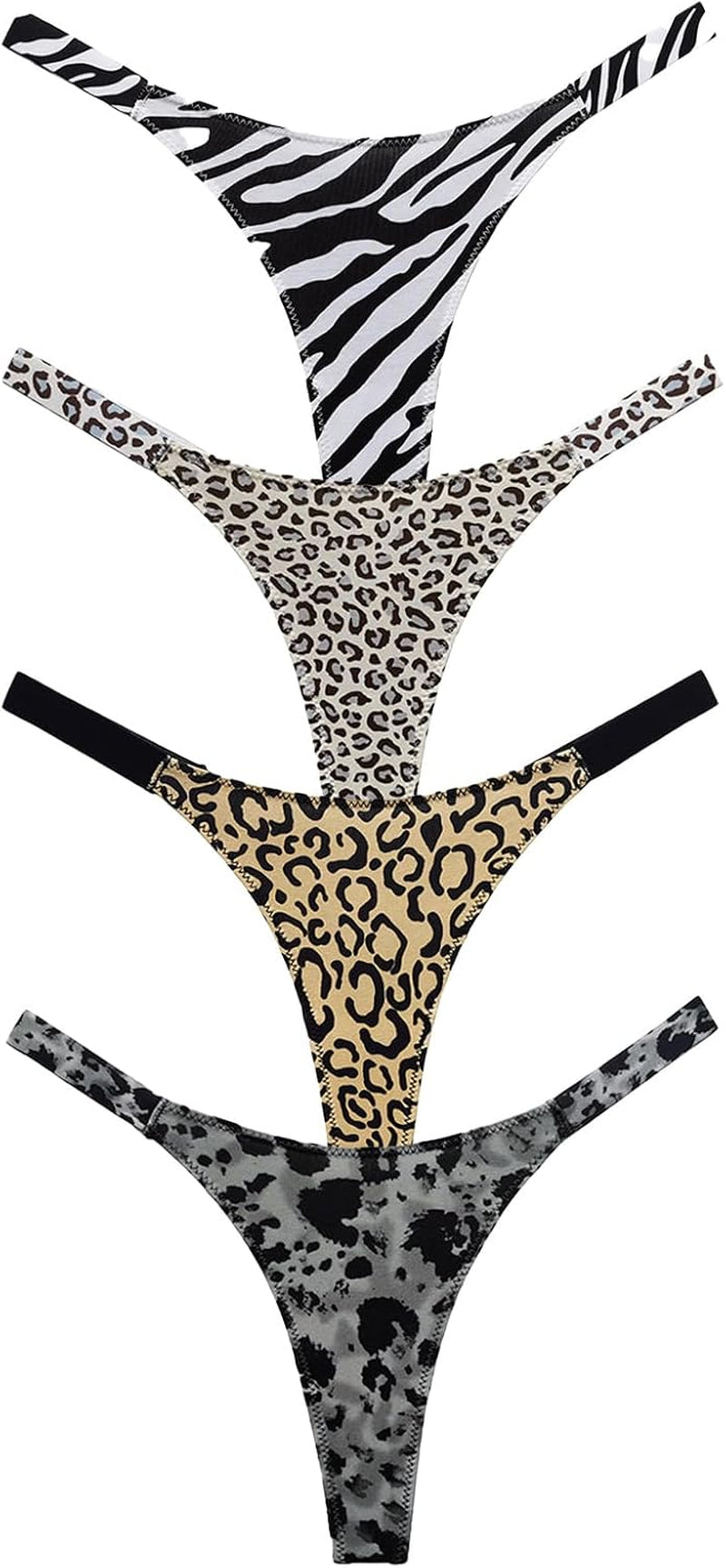 Meshal Sexy G-String Thongs for Women Cotton Panties T Back Underpants 5Pack Hipster