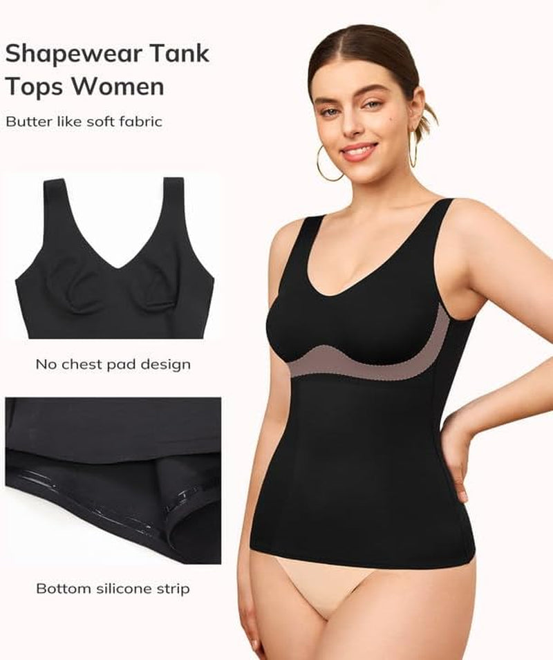 Tummy control cami camisole compression tank side view fit