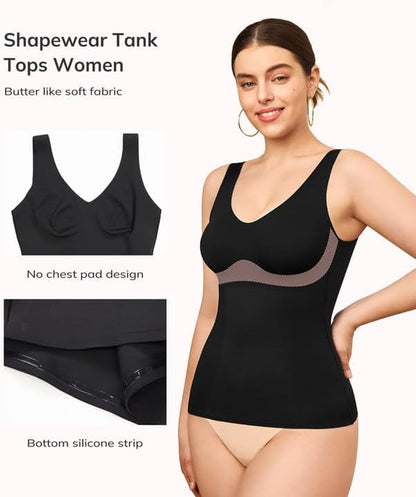 Tummy control cami camisole compression tank side view fit