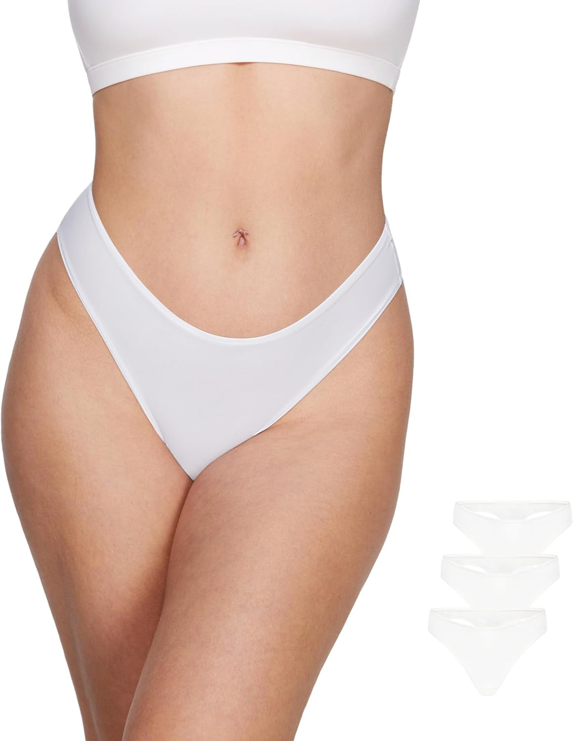 Magneticfit Thongs for Women Stretch Sexy Underwear Comfort Tagless Thong Low Rise Breathable Panties 3 Pack