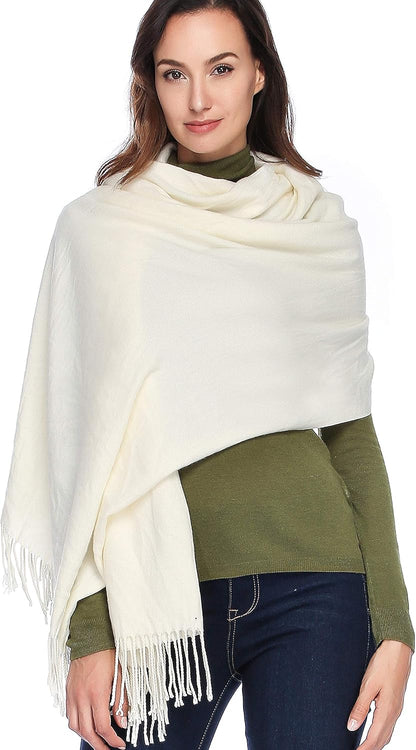 HOYAYO Extra Large Thick Pashmina Shawl Wraps - Wool Soft Winter Warm Scarves Travel Blanket for Women