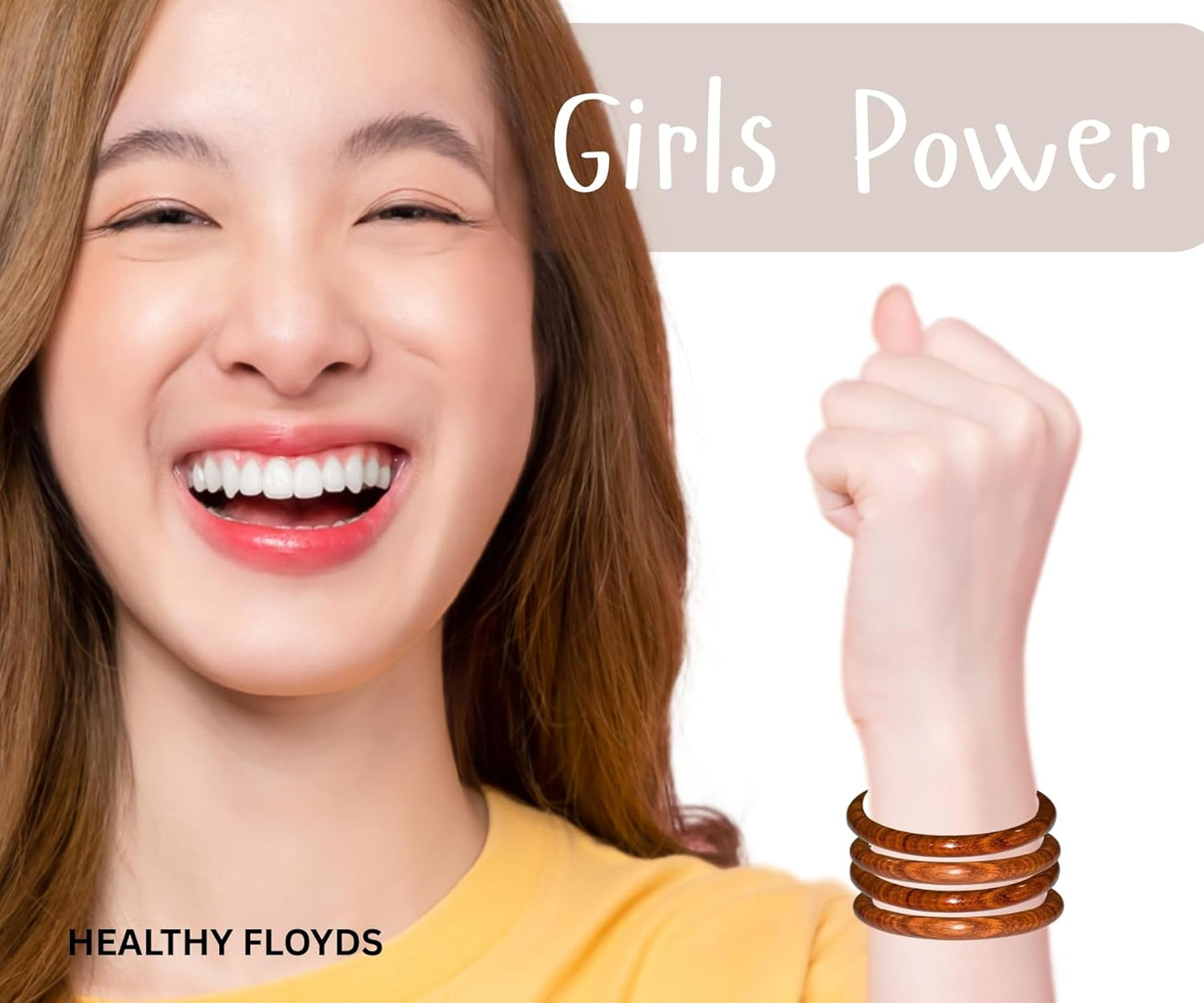 Handmade Natural Wooden Bangle Set (4 Pieces) for Women | Natural Wood Bangles Christmas Gift Jewelry for Her | Eco-Friendly Artisan Crafted Gift