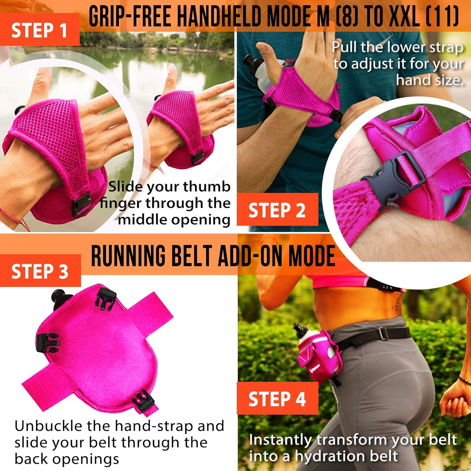 Waterproof running belt pocket for keys money and gel packs
