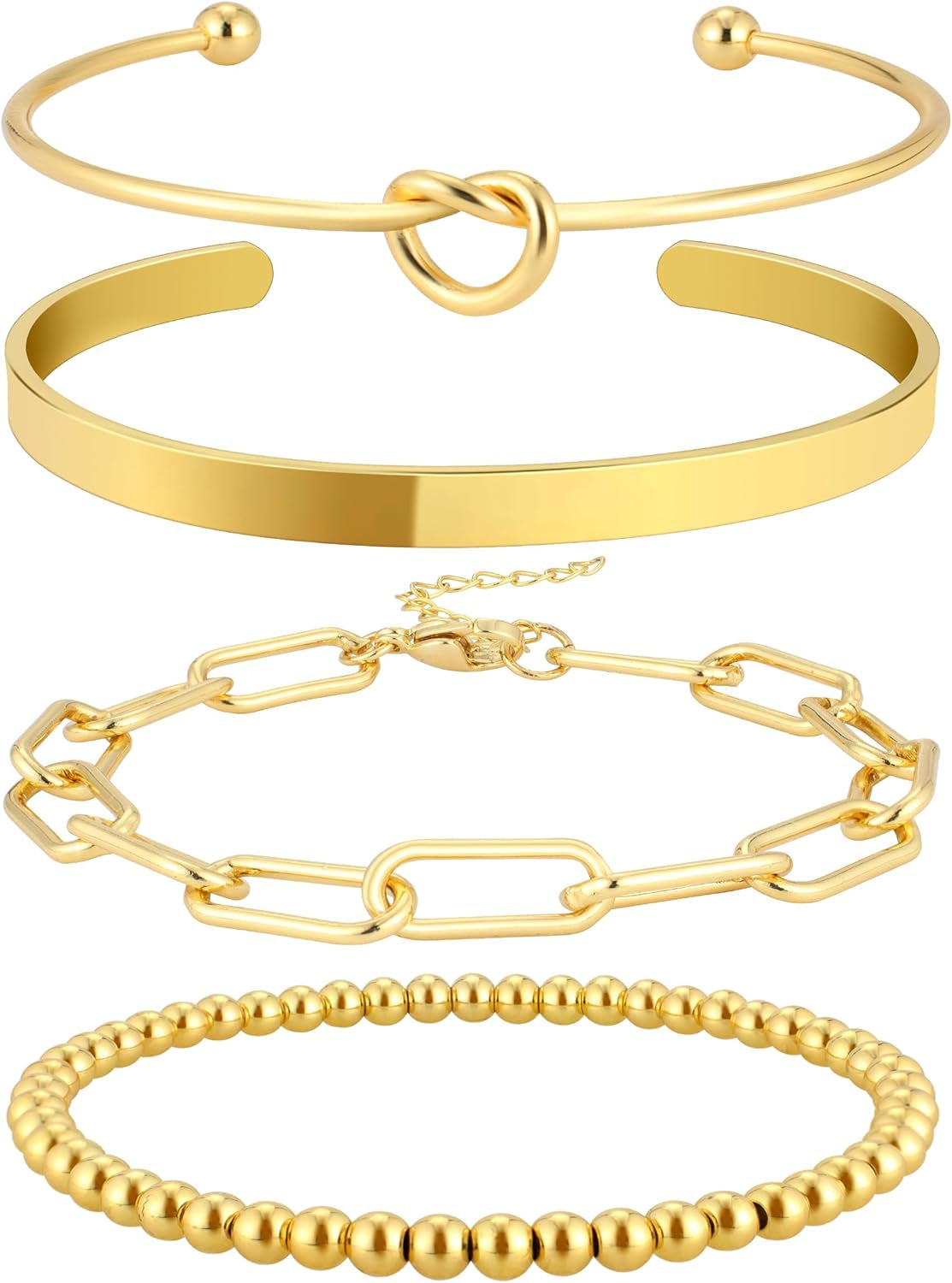 Gold layered bangle bracelets collection for women