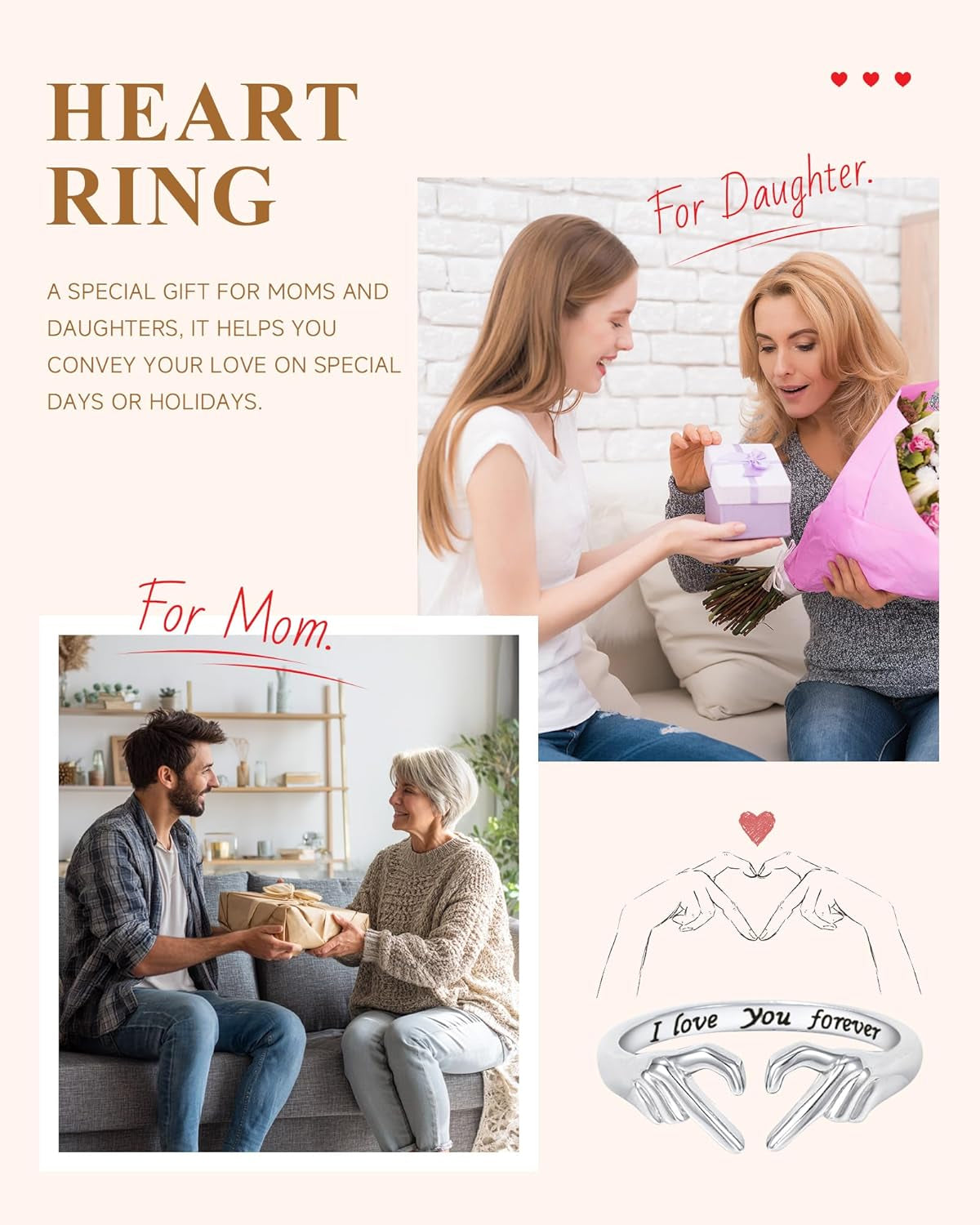 Sterling silver heart Claddagh ring in three metal finishes