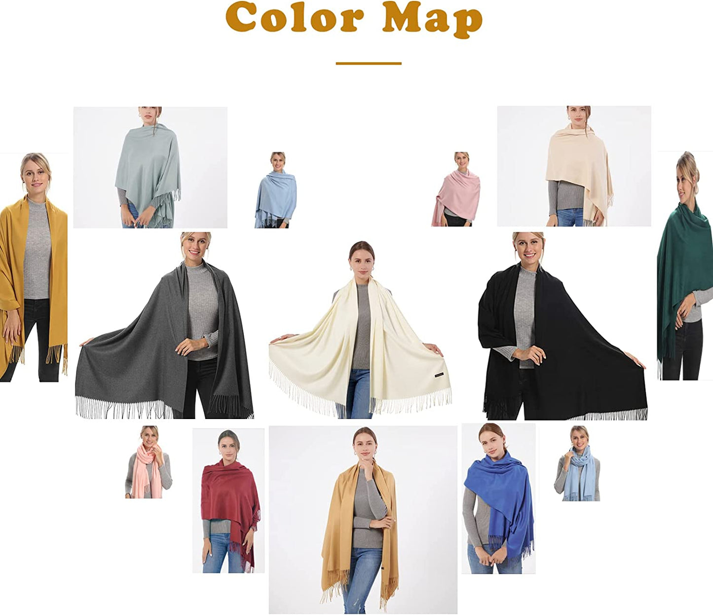 Genovega Women Pashmina Scarf,Evening Wedding Party Shawl Accessories Gift for Bridal