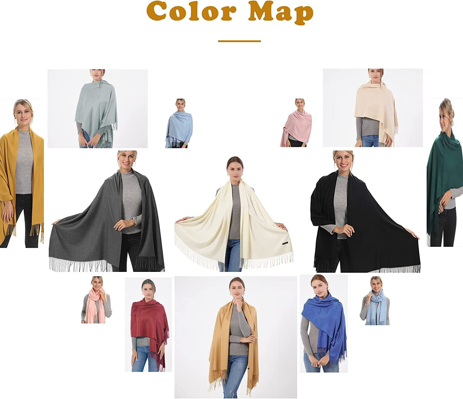 Genovega Women Pashmina Scarf,Evening Wedding Party Shawl Accessories Gift for Bridal