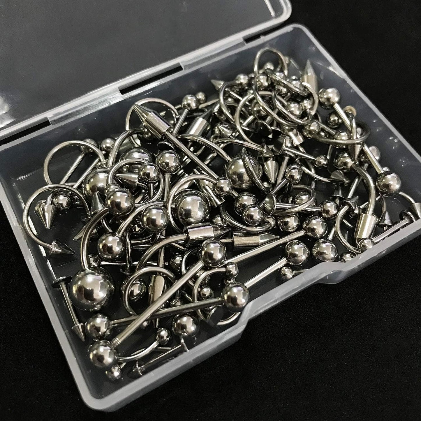 Juland 85 PCS Piercing Kit Body Piercing Surgical Steel Belly Button, Tongue, Eyebrow, Nipple, Lip, Nose Tapers Plugs Gauges Set