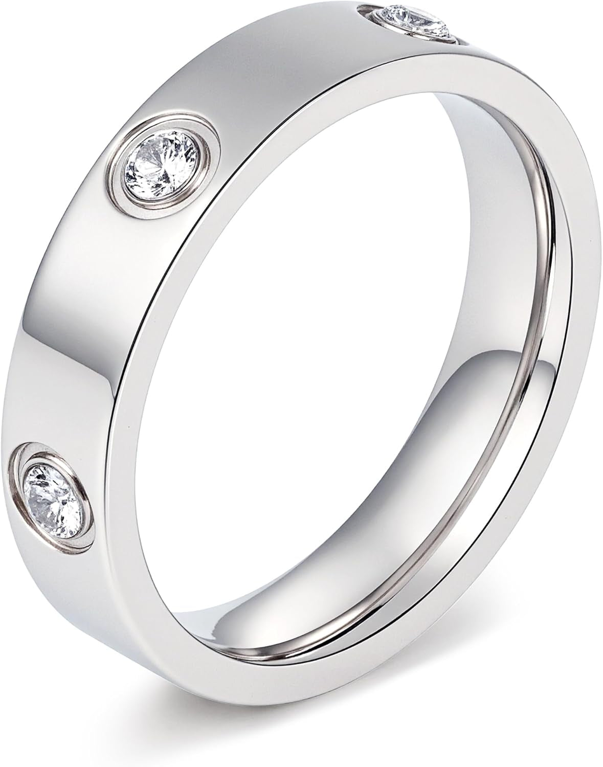 Love Promise Gold Ring for Women: Dainty Stainless Steel Ring Cubic Zirconia Wedding Band Engagement CZ Friendship Rings 18K Gold Silver Rose Gold Plated Birthday Gifts Dainty CZ Jewelry Size 5 6 7 8 9 10