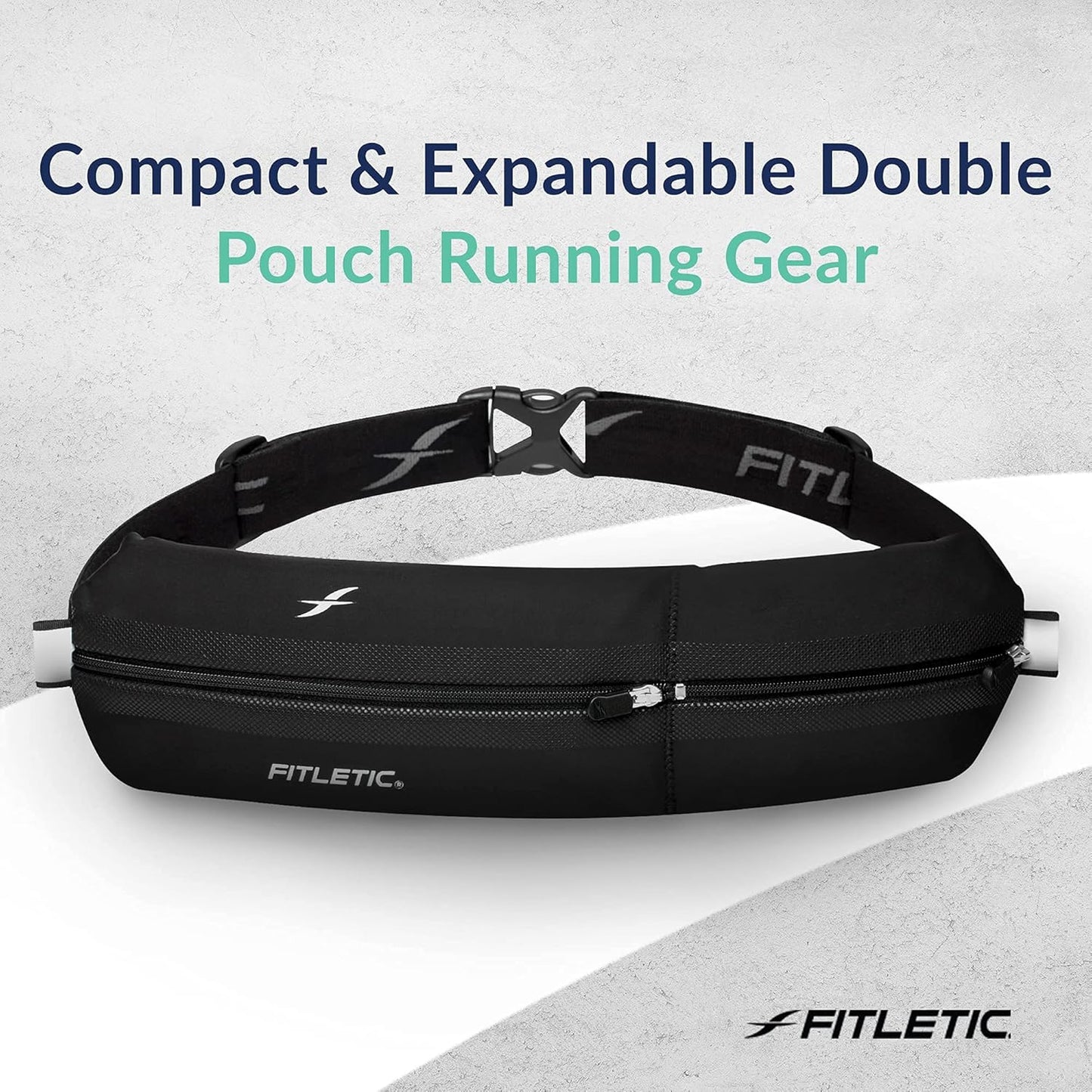 Woman wearing water-resistant running belt during jog