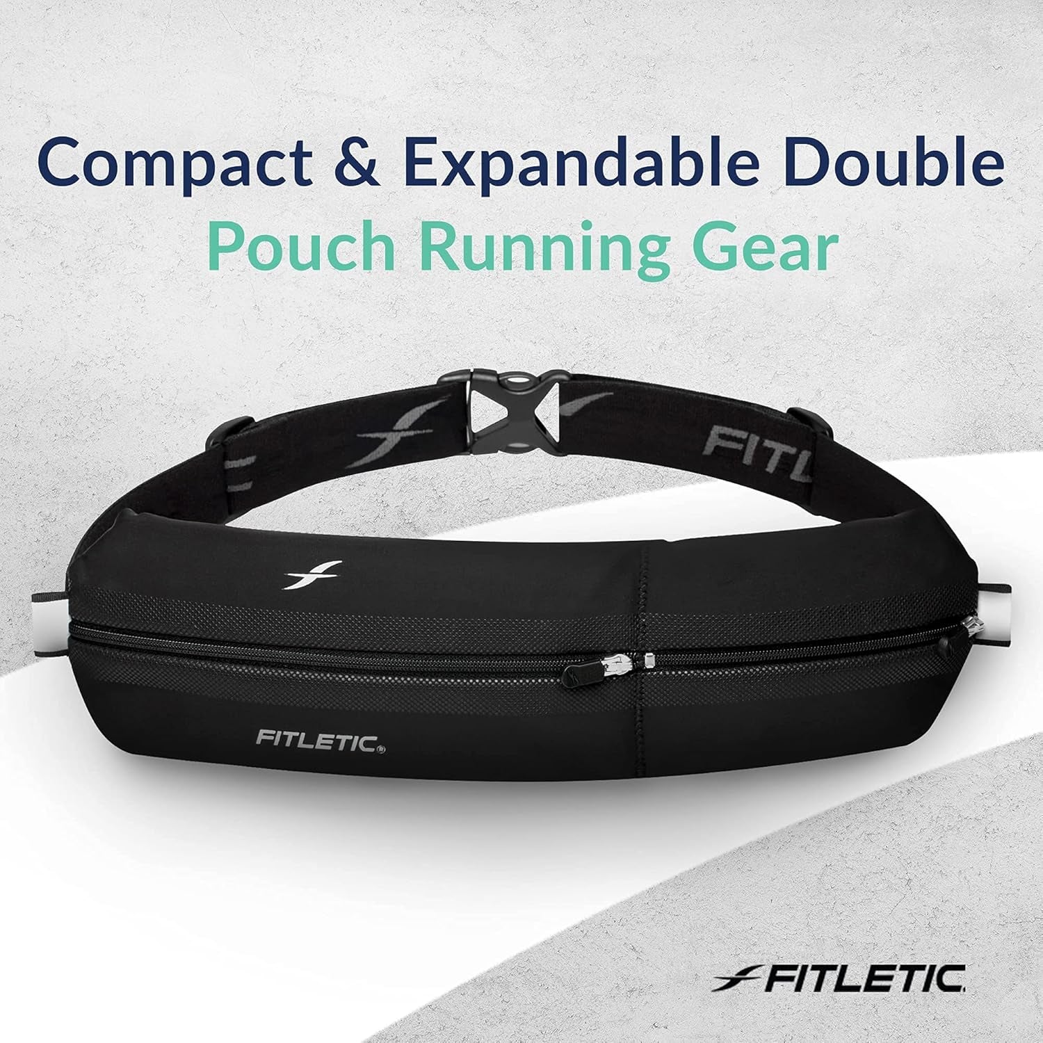 Woman wearing water-resistant running belt during jog