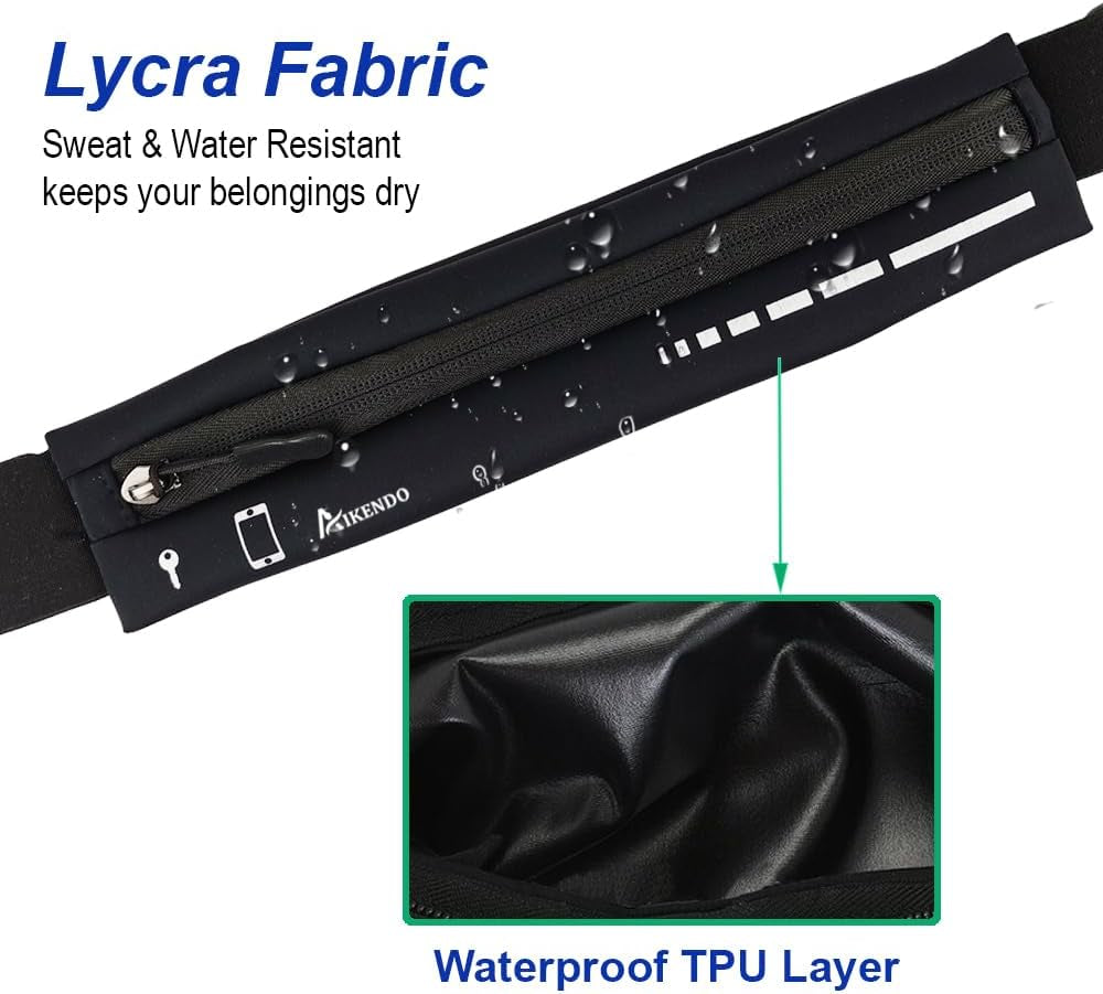 Adjustable running belt with money compartment
