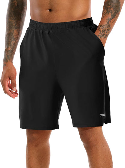 Men's 5 inch running shorts quick dry polyester spandex blend