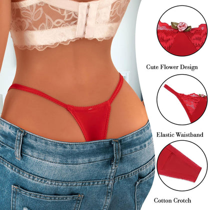 Close-up of premium lace fabric on G-string thong