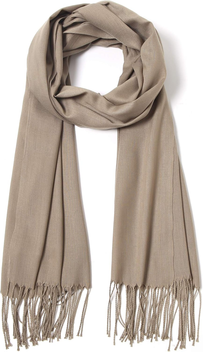 Cindy & Wendy Pashmina Shawls and Wraps Large Scarfs for Women Wedding Party Bridal Long Fashion Solid Shawl Wrap Fringes