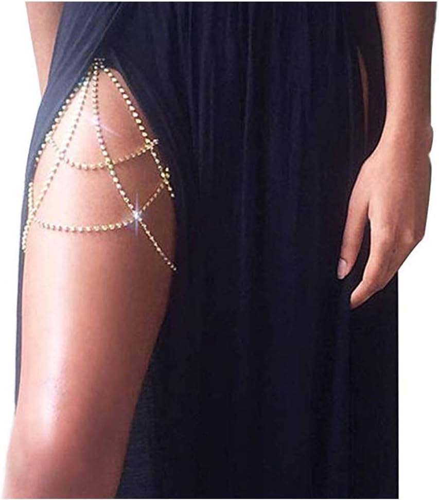 Sexy Rhinestone Body Chain Jewelry - Thigh and Leg Chain Bracelet for Party Beach Accessories