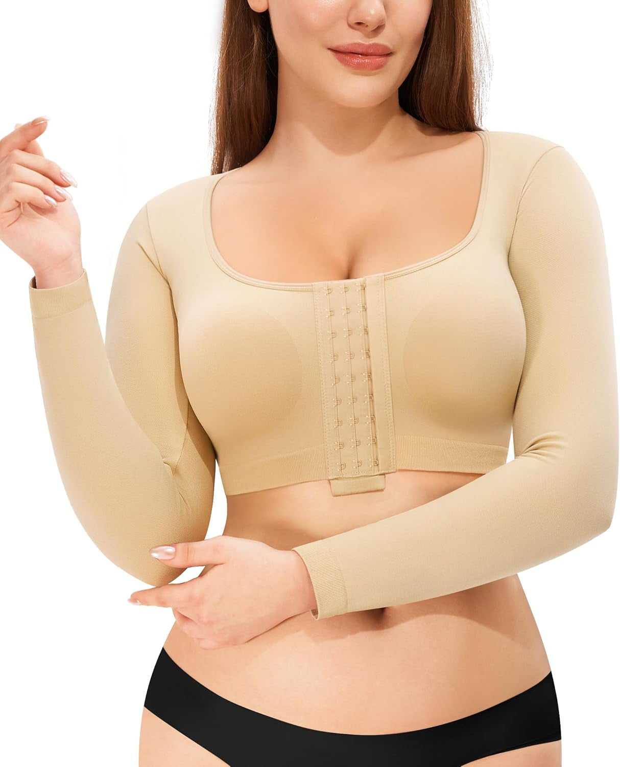 Post-surgery arm support bra packaging and product details