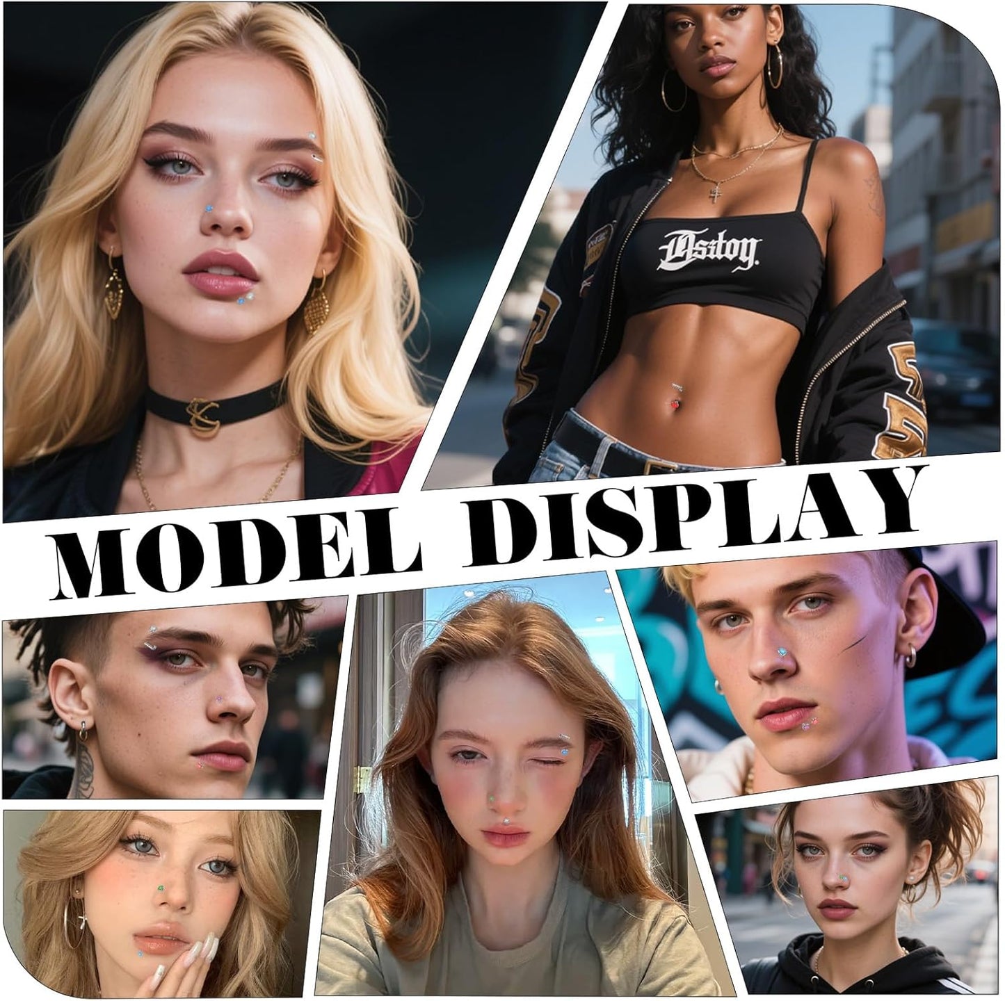 SMUOBT 120Pcs 22G L Shaped Stainless Steel Nose Studs Rings Piercing Pin Body Jewelry 1.5Mm 2Mm 2.5Mm a Set White and Colour