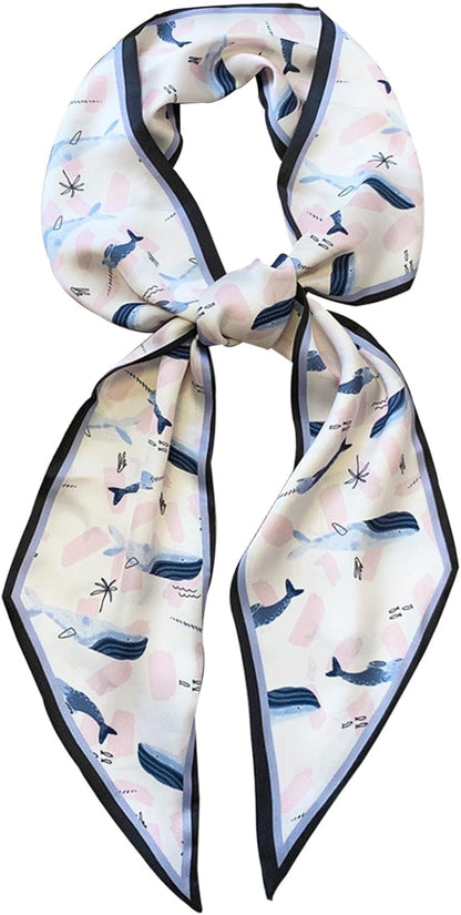 Head Scarf Hair Neck Scarves for Women Purse Bag Scarfs for Handbags Silky Long Thin Satin Headscarf Fashion