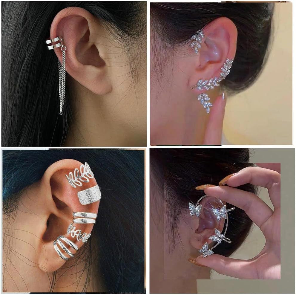 81 Pcs Ear Cuff Helix Cartilage Ear Clip on Wrap Earrings Ear Cuffs for Women Men Non Piercing Ear Clip Fake Earrings Cartilage(Gold/Silver/Black)
