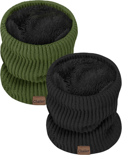 Neck Gaiters for Men Winter Warm Neck Warmer Thick Knit Windproof Gaiter Scarf Cold Weather Scarves