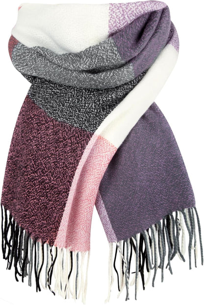 Ysense Winter Scarf for Women, Fashion Long Plaid Scarves Warm Big Tartan Blanket Wrap Shawl Ladies Gifts
