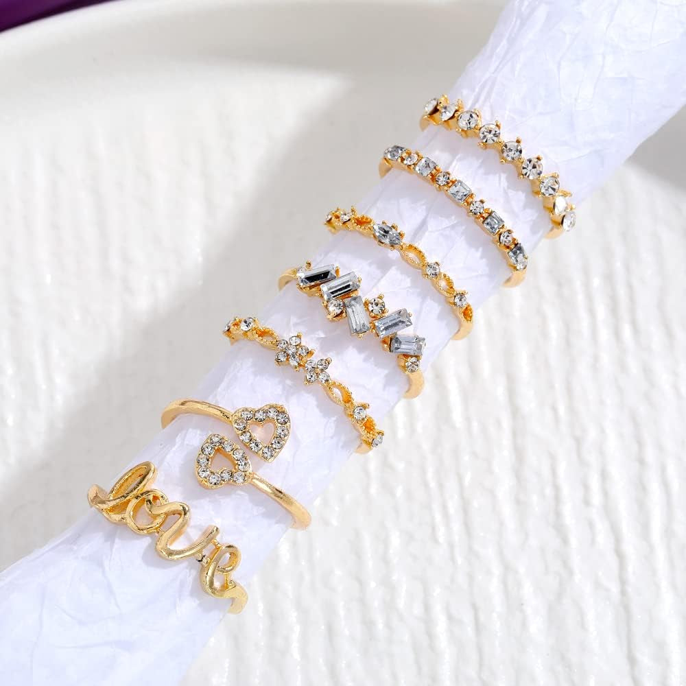 Vintage-inspired gold stackable knuckle rings for bohemian style