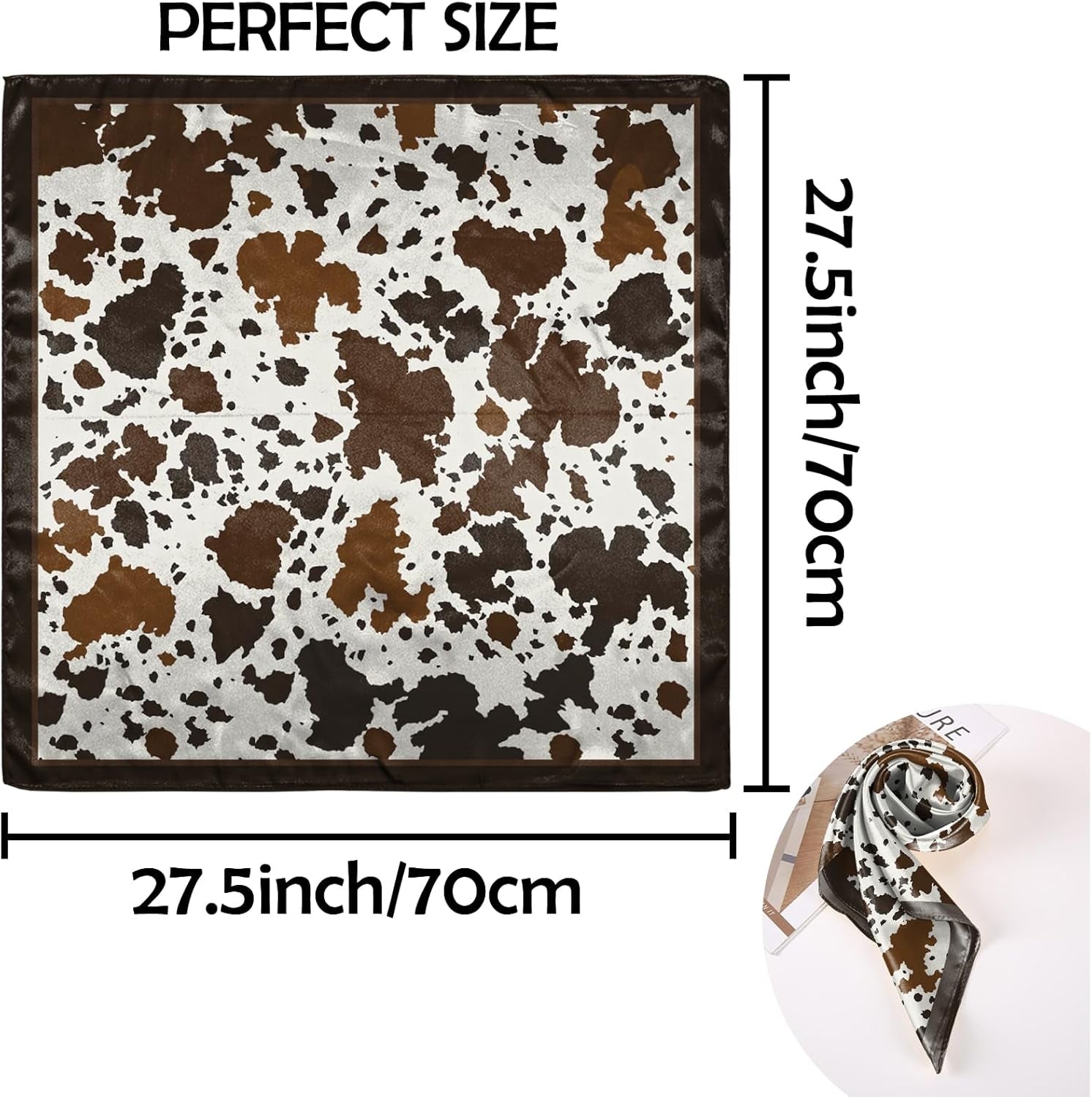 Scarf Silk Feeling Square Satin Head Hair Scarf Wrap 27.5 Inches Headwear Aesthetic Cute Decoration Women Girls