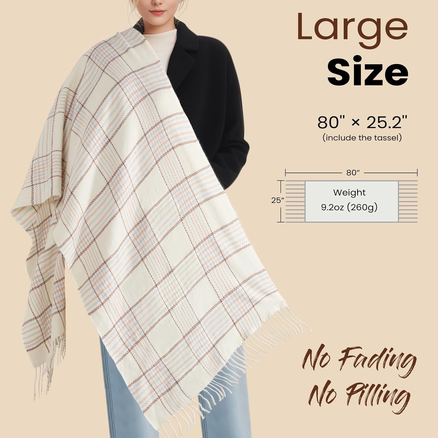 Clothirily Women'S Winter Scarf - Warm Pashmina Shawls and Wraps for Evening Dress Winter Fashion Scarves Ladies Gifts