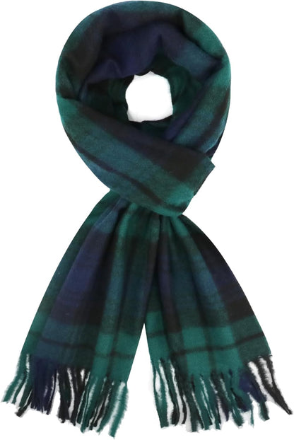 Plaid Scarf for Women Men, Lightweight Classic Tartan Tassel Scarves Fashion Warm Winter Chunky Scarf Cold Weather
