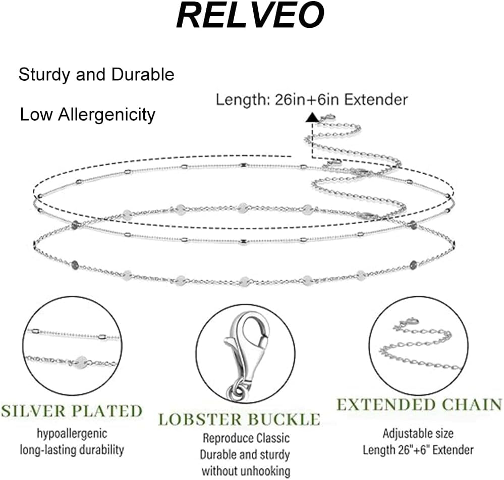 2PCS Gold Silver Waist Chain Adjustable Layered Belly Chain Body Chain Jewelry for Women Sexy Bikini Beach Boho Pearl Beaded Cuban Satellite Waist Chains