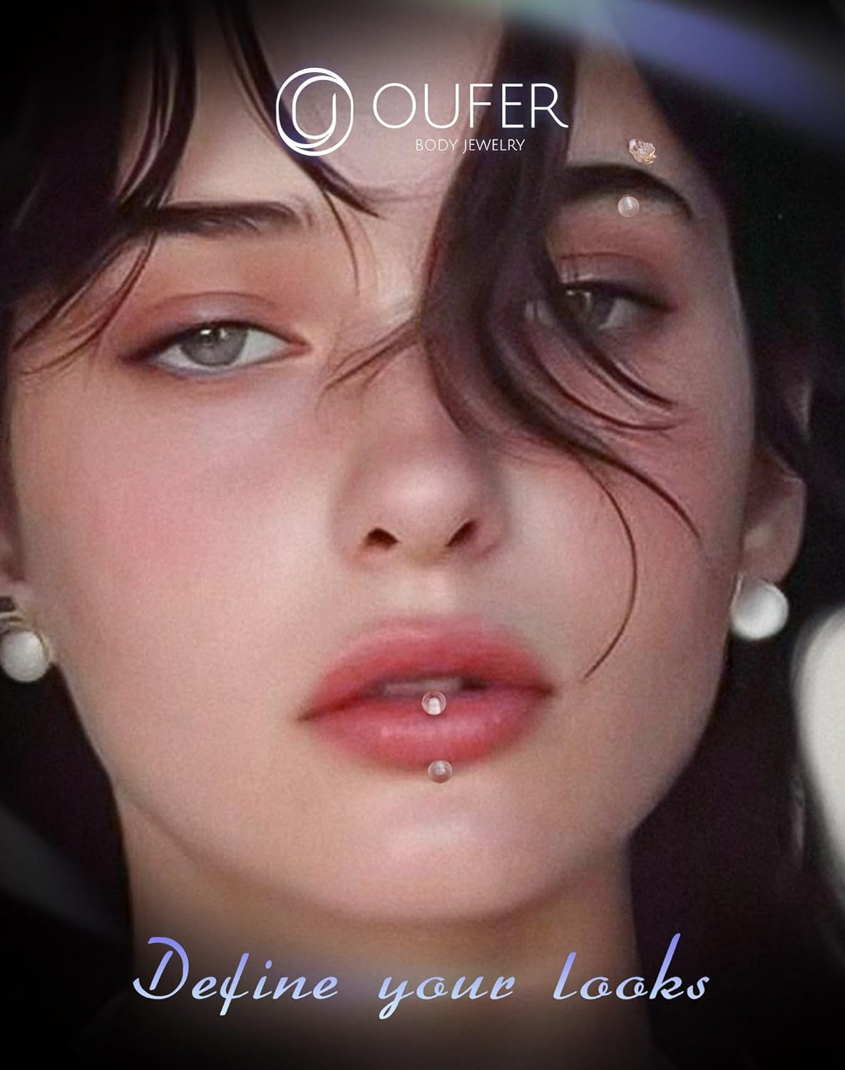 OUFER 3PCS Rook Piercing Jewelry, Plastic Piercings for Surgery, Clear Eyebrow Piercing Jewelry, 16G Eyebrow Rings, Clear Plastic Tragus Daith Rook Earrings for Work