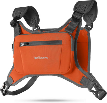 Running Chest Pack, Reflective Vest, Water Repellent, Phone Holder, Workout Bag for Runners, Cycling, Biking, EDC Pouch, Jogging Carrier, Hidden Pocket, Men & Women, Lightweight