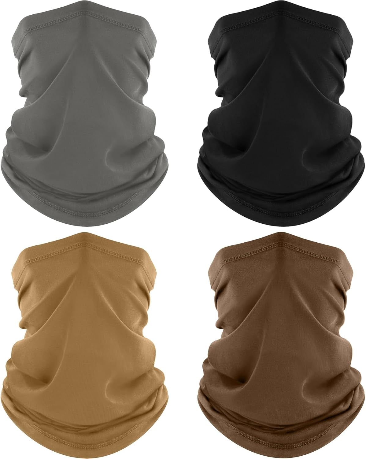 4 Pack Neck Gaiter, Cooling Breathable Face Mask UV Protection Scarf Hiking Bandana for Men/Women