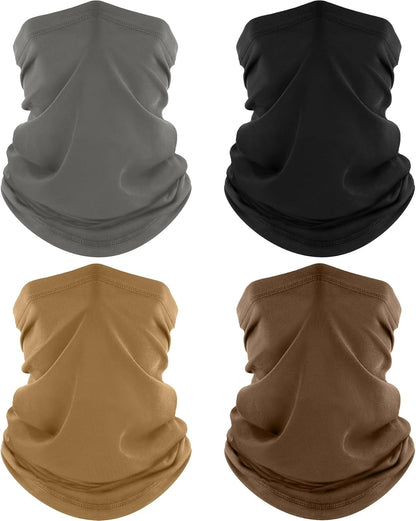 4 Pack Neck Gaiter, Cooling Breathable Face Mask UV Protection Scarf Hiking Bandana for Men/Women