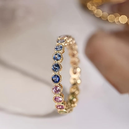 Gold statement ring worn with casual outfit