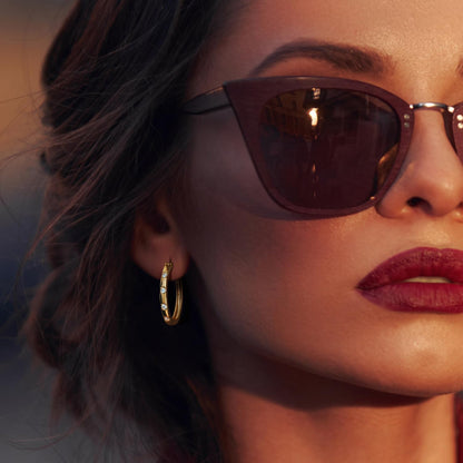 14K Gold Hoop Earrings for Womens Hoops Earrings Small Gold Hoop Earring with Cubic Zirconia Stones 14K Hoops Earring 20/25Mm