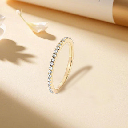 Cubic zirconia simulated diamond ring stackable design