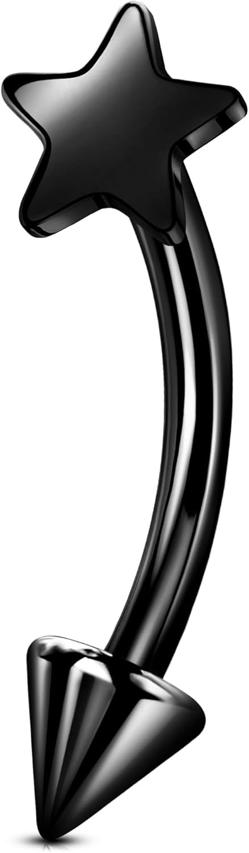 OUFER Rook Piercing Jewelry, G23 Solid Titanium Eyebrow Rings, Heart Vertical Labret Lip Jewelry, 16G Curved Barbells, Daith Rook Earrings for Women Men