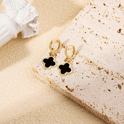 Gold Cherry Bow Heart Drop Dangle Earrings, Huggie Hoop Style, Hypoallergenic Non Tarnish Delicate Ribbon Butterfly Design Dainty Shiny Sensitive Ear for Women Gifts