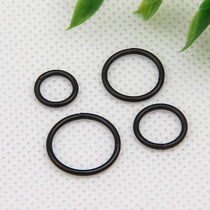 4Pcs 16G 18G 20G Surgical-Steel-Piercing-Ring-Nose-Rings-Hinged-Hoop-Earrings,6Mm 8Mm 10Mm 12Mm Seamless Stainless Steel Clicker Eyebrow Septum Piercing Hoop,Sliver Black Gold Rose Gold Rainbow Body Jewelry Set