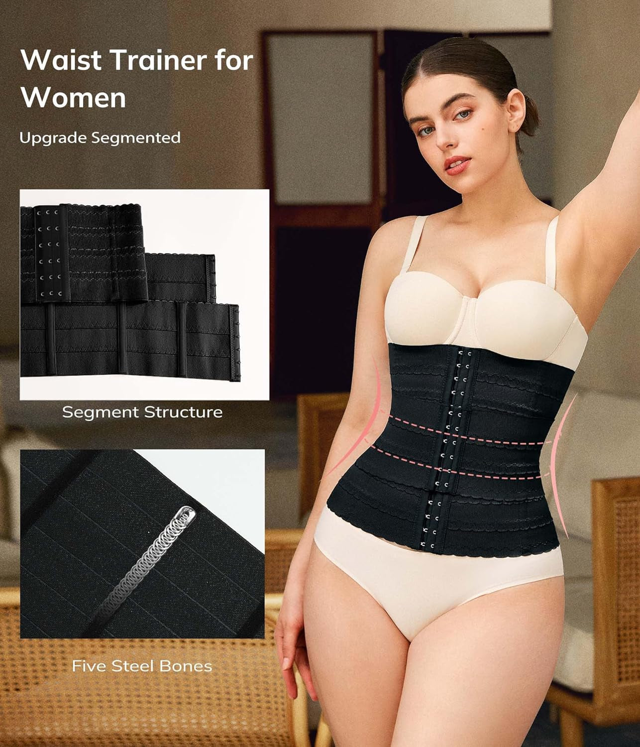LODAY faja body shaper segmented design detail