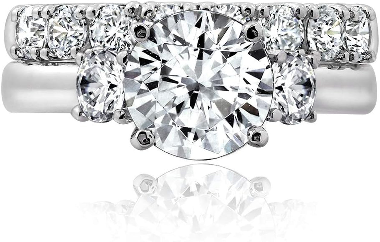 Amazon Essentials cubic zirconia ring displayed on white background