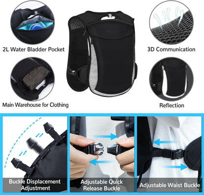 Adjustable shoulder straps on breathing running vest