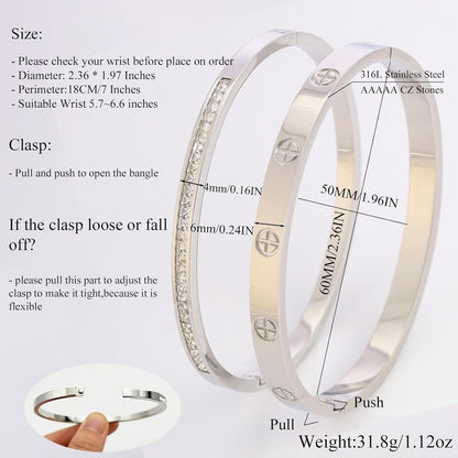 Two-piece 18K gold plated love and friendship bangle bracelets set