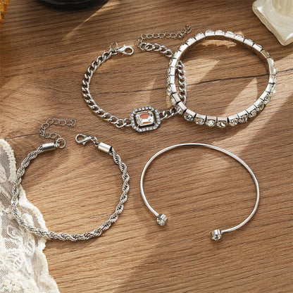 Stake chain link bracelet in mixed metals from four-piece collection