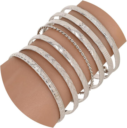 Elegant multi-layer gold bangles jewelry gift set for her