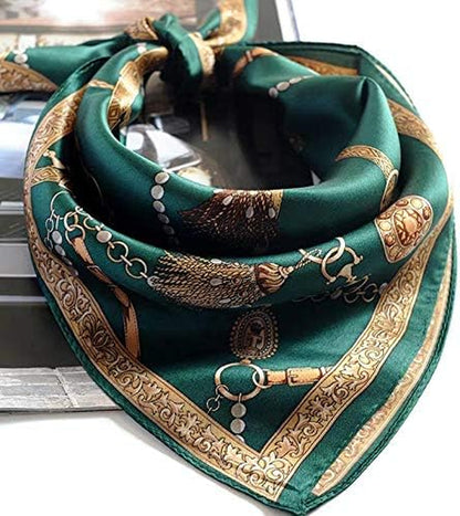 ANDANTINO 100% Mulberry Silk Scarf -21” Lightweight Square Neckerchief – Breathable Digital Printed Scarves with Gift Packed